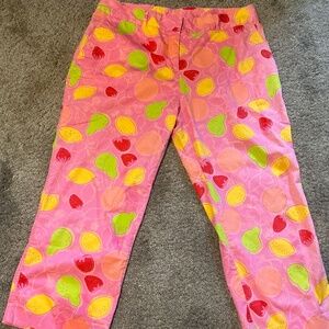 Lilly Pulitzer Pink-Fruit Capris-Women's 14